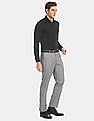 USPA Tailored Men Black Slim Fit Splatter Print Formal Shirt