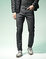 Flying Machine Mid Rise Slash Slim Tapered Jeans