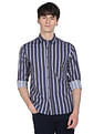 Flying Machine Vertical Stripe Cotton Shirt