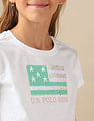U.S. Polo Assn. Kids Girls Flip Sequins Relaxed Fit  T-Shirt