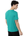 AD by Arvind Crew Neck Solid Cotton T-Shirt