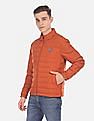 U.S. Polo Assn. Men Orange Zip Up Quilted Jacket