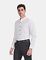 Flying Machine Mandarin Collar Tonal Print Shirt