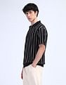 Flying Machine Vertical Striped Relaxed Polo Shirt