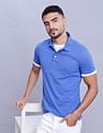 Tommy Hilfiger Mens Blue Solid Polo Shirt