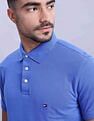 Tommy Hilfiger Mens Blue Solid Polo Shirt
