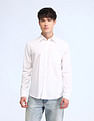 Flying Machine Slim Fit Dobby Solid Shirt