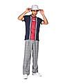 Aeropostale Men Navy Crew Neck Striped T-Shirt