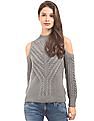 Aeropostale Cold Shoulder Chunky Knit Sweater