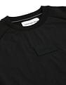 Calvin Klein Men Black Crew Neck Mix Media Sweatshirt
