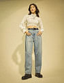 Flying Machine Women K-Street X Baggy Balloon Fit Belt Tie Up Jeans