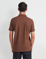 Arrow Sports Patterned Collar Solid Polo Shirt