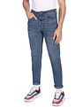 Flying Machine Stone Wash Slash Slim Tapered Fit Jeans