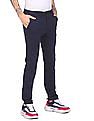 Tommy Hilfiger Men Navy Mid Rise Bleeker Slim Fit Casual Knit Pants