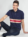 Arrow Sports Horizontal Stripe Cotton Polo Shirt