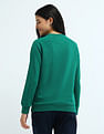 U.S. Polo Assn. Women Crew Neck Raglan Sleeve Solid Sweatshirt