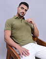 Tommy Hilfiger Mens Green Solid Polo Shirt