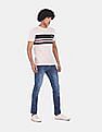 U.S. Polo Assn. Men Off White Cotton Striped T-Shirt