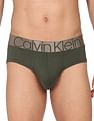 Calvin Klein Underwear Men Olive Icon Elasticized Waist Solid Hip Briefs