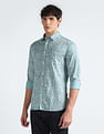 Flying Machine Abstract Print Cotton Shirt