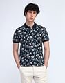 Flying Machine Floral Printed Cotton Polo Shirt