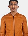 Flying Machine Stand Collar Zip Up Reversible Bomber Jacket