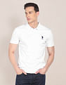 U.S. Polo Assn. Men White Solid Cotton Polo Shirt