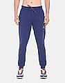 Flying Machine Men Blue Elasticized Drawstring Waist Printed Joggers