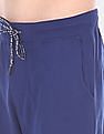Flying Machine Men Blue Elasticized Drawstring Waist Printed Joggers