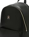 Tommy Hilfiger Printed Black PU Backpacks