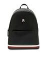 Tommy Hilfiger Printed Black PU Backpacks