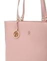 Tommy Hilfiger Solid Pink Pu Tote Bag