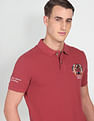 U.S. Polo Assn. Denim Co. Men Maroon Pique Solid Cotton Polo Shirt