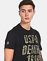 U.S. Polo Assn. Denim Co. Men Black Brand Print Cotton T-Shirt