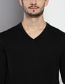 Calvin Klein V-Neck Solid Hallmark Sweater