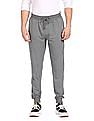 Aeropostale Men Grey Mid Rise Heathered Joggers