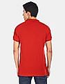 U.S. Polo Assn. Men Red Short Sleeve Brand Print Polo Shirt