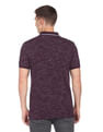 Arrow Sports Striped Collar Heathered Cotton Polo Shirt