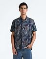 Flying Machine Floral Print Lyocell Shirt