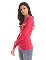 Aeropostale Long Sleeve Ribbed Henley T-Shirt