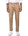 Tommy Hilfiger Men Light Khaki Tapered Slim Fit Tech Stretch Twill Casual Trousers