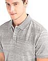 GAP Men Grey Space Dye Pique Polo