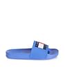 Tommy Hilfiger Women Blue Brand Printed Pool Slides