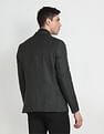Arrow Notch Lapel Collar Patterned Knit Blazer