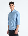 Flying Machine Spread Collar Geometric Print Shirt