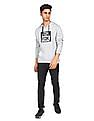Flying Machine Long Sleeve Printed Hooded Sweatshirt