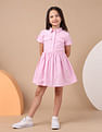 U.S. Polo Assn. Kids Girls Vertical Striped Shirt Dress