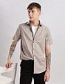 Calvin Klein Jeans Solid Slim Fit Dobby Woven Shirt