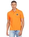 Flying Machine Printed Collar Applique Logo Polo Shirt