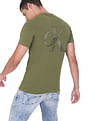 Calvin Klein Men Green Crew Neck Solid Cotton T-Shirt